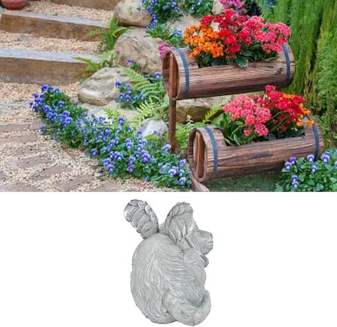 Pet Memorial Statue, Angel Pet Memorial Grave Marker Tribute Statue Sleeping Pet Angel Garden Sculpture for Pet Memorial Gravestone Ornament (Angel Dog) in Saudi Arabia