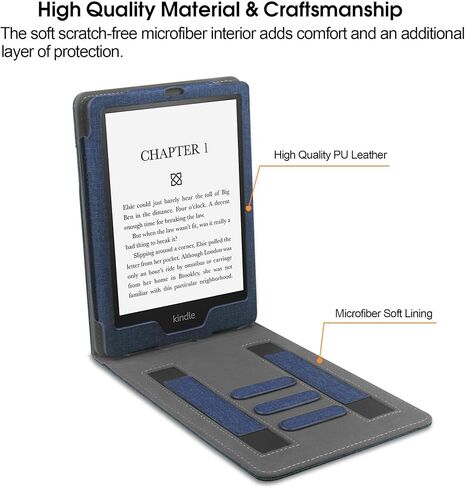 Flip Case for 7"/6.8" Kindle Paperwhite 12th/11th Generation 2024/2021 & Kindle Paperwhite Signature Edition, Two Hand Straps and Vertical Multi-Viewing Stand Cover with Auto Wake/Sleep Grey in Kuwait