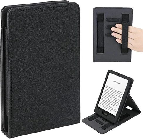 Flip Case for 7"/6.8" Kindle Paperwhite 12th/11th Generation 2024/2021 & Kindle Paperwhite Signature Edition, Two Hand Straps and Vertical Multi-Viewing Stand Cover with Auto Wake/Sleep Grey in Kuwait