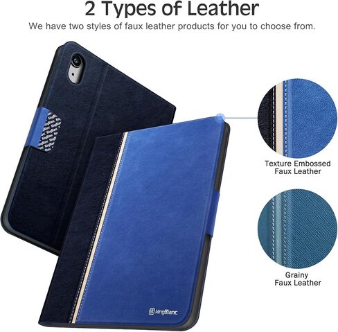 KingBlanc for iPad Mini 7 A17 Pro Case, iPad Mini 7th/6th Generation Case (8.3-inch 2024/2021) with Pencil Holder, Vegan Leather Stand Cover, Auto Sleep/Wake, Adjustable Angle, Magnetic Closure, Black in Kuwait