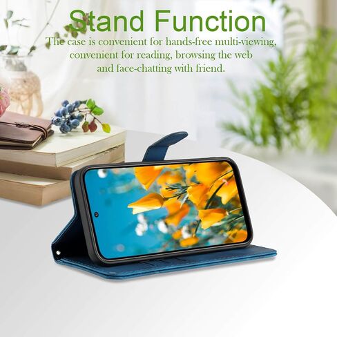 for Moto G 5G 2024 Case Wallet/for Moto G Play 5G 2024 Phone Case,Card Holder Leather Kick-Stand,Wrist Strap,Magnetic Closure,Shockproof Protective Flip Cases Cover (Blue) in Kuwait