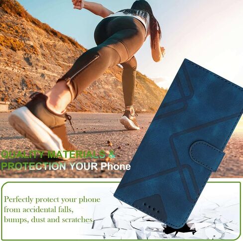 for Moto G 5G 2024 Case Wallet/for Moto G Play 5G 2024 Phone Case,Card Holder Leather Kick-Stand,Wrist Strap,Magnetic Closure,Shockproof Protective Flip Cases Cover (Blue) in Kuwait