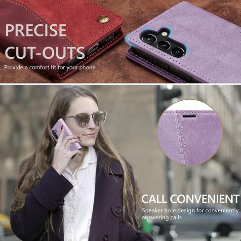 QLTYPRI Case for Samsung Galaxy S24 Plus, Vintage PU Leather Wallet Case Card Slot Kickstand Magnetic Closure Shockproof Flip Folio Case Cover for Samsung Galaxy S24 Plus - Coffee Brown in Kuwait