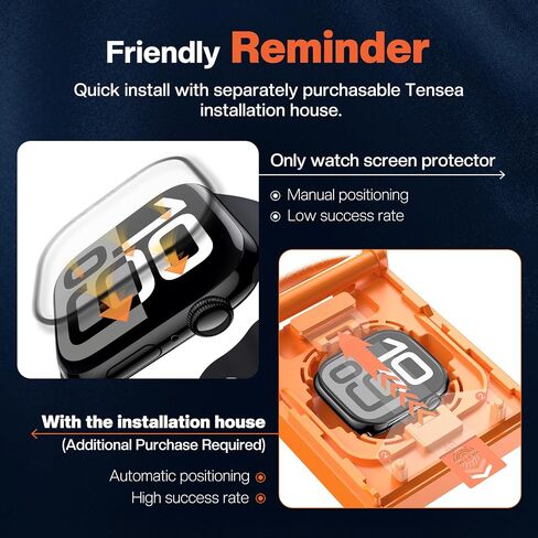 Tensea 2Pack for Apple Watch Series 10 Screen Protector 46mm 42mm Accessories, Protective Soft Film [without Installation House], for iWatch Series 10 46 mm 42 mm in Saudi Arabia