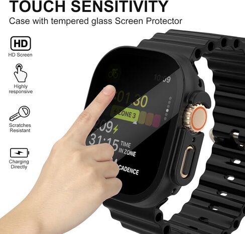 3 Pack Case Compatible with Apple Watch series 10 46MM,30°Anti Spy Privacy Tempered Glass Screen Protector with Ultra-Thin Full Coverage Bumper Cover for iWatch Accessories(Titanium Gold 46mm) in Saudi Arabia