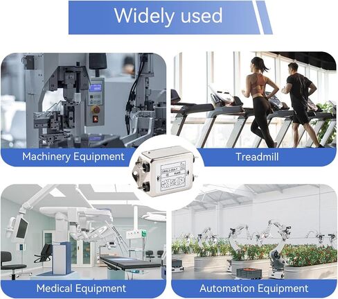 Agatige Power Line Filter, 115V/250V 20A EMI Filter Terminal Power Purifier 50/60Hz Noise Suppressor Power Line EMI Filter Terminal Power Filter Module CW4L2-20A-T for Switching Power Supplies in Saudi Arabia