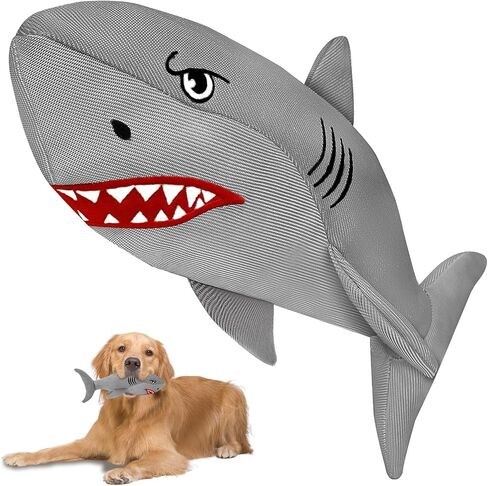 Indestructible Dog Toy for Large Dogs - 3 Times Durable Dog Stuffed Animals Chew Toy to Keep Them Busy - No Squeak Tough Dog Toys for Aggressive Chewers(Grey Medium) in Saudi Arabia