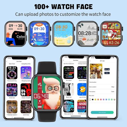 ساعة ذكية لهواتف Android وiOS للنساء والرجال، 2024 1.81 بوصة ساعة ذكية بلوتوث تعمل باللمس بالكامل للإجابة/إجراء المكالمات/الرسائل النصية ساعات ذكية مقاومة للماء، ساعات ذكية لتتبع اللياقة البدنية للرياضات الخارجية in Saudi Arabia