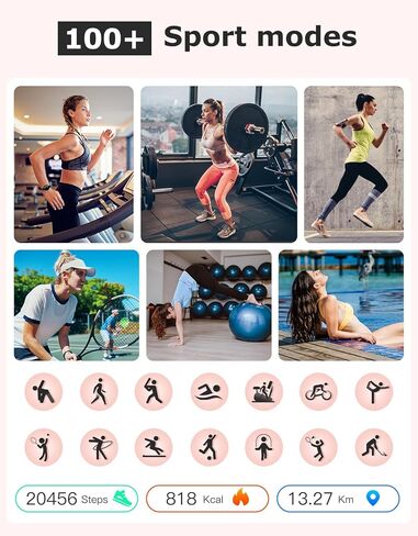 Smart Watches for Women (Answer/Make Calls), Round Women's Watch Compatible with iPhone Android Phones Fitness Tracker with Heart Rate Monitor Pedometer Sleep Tracker Waterproof Dark Black in Saudi Arabia