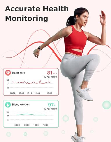 Smart Watches for Women (Answer/Make Calls), Round Women's Watch Compatible with iPhone Android Phones Fitness Tracker with Heart Rate Monitor Pedometer Sleep Tracker Waterproof Dark Black in Saudi Arabia
