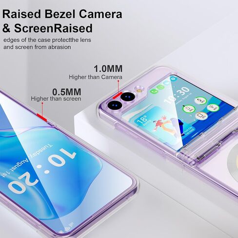 مصمم لهاتف Samsung Galaxy Z Flip 4/3، جراب مغناطيسي مع حماية مفصلية [متوافق مع MagSafe] غطاء حماية مضاد للصدمات للنساء والرجال - أسود in Kuwait