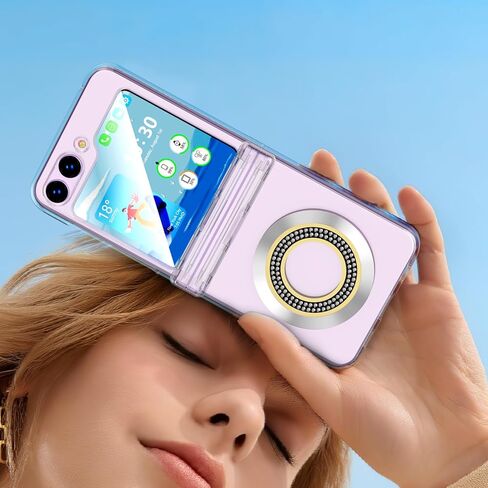 مصمم لهاتف Samsung Galaxy Z Flip 4/3، جراب مغناطيسي مع حماية مفصلية [متوافق مع MagSafe] غطاء حماية مضاد للصدمات للنساء والرجال - أسود in Kuwait