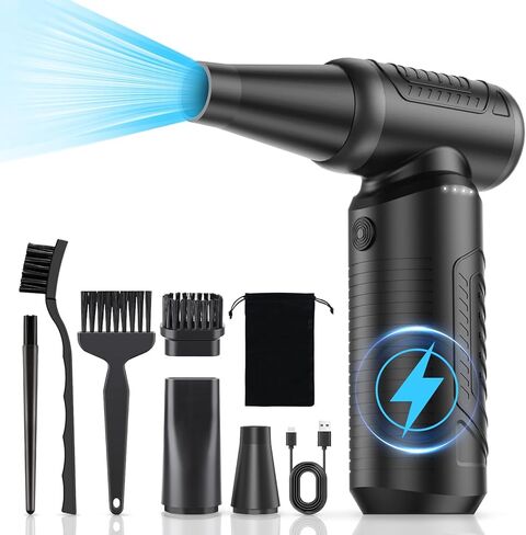 Compressed Air Duster, 200,000 RPM Electric Air Duster for Computer, 3 Gear Adjustable High-Speed Air Blower, 9,000mAh Large Battery Reusable no Canned Keyboard Cleaner for Office, Home, Car in Saudi Arabia