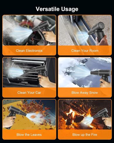 Compressed Air Duster, 200,000 RPM Electric Air Duster for Computer, 3 Gear Adjustable High-Speed Air Blower, 9,000mAh Large Battery Reusable no Canned Keyboard Cleaner for Office, Home, Car in Saudi Arabia