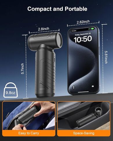 Compressed Air Duster, 200,000 RPM Electric Air Duster for Computer, 3 Gear Adjustable High-Speed Air Blower, 9,000mAh Large Battery Reusable no Canned Keyboard Cleaner for Office, Home, Car in Saudi Arabia