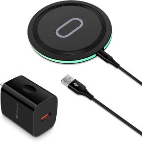 Samsung Fast Charging Pad, Wireless Phone Charger for Android Compatible with Samsung Galaxy S24 Ultra/S23+/S22FE/S21, 15W Wireless Charger Station Google Pixel 9/8/7/6/5, iPhone 16/15/14/13/12/11/SE