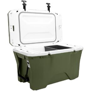 مبرد كامكو كوريتوك بريميوم 30 كوارت وصندوق ثلج | يتميز بالاحتفاظ بالثلج لمدة تصل إلى 10 أيام، ويحمل ما يصل إلى 28 علبة وأكثر، ويحتوي على فتحات لملحقات التخييم ومعدات الصيد | عظم التمساح (51719) in Kuwait