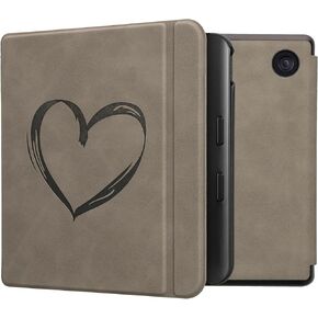 kwmobile Cover Compatible with Kobo Libra Colour Cover - eReader Case - Magnolias Grey