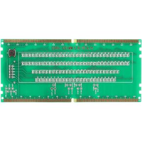 DDR5 RAM Memory Slot Tester Card Desktop Memory Test Card with LED Lights Portable for PC Motherboard RAM Memory Maintenance (Green)
