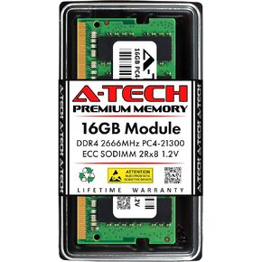 A-Tech 16GB RAM Replacement for Hynix HMA82GS7CJR8N-VK | DDR4 2666MHz PC4-21300 (PC4-2666V) 2Rx8 1.2V ECC Unbuffered SODIMM 260-Pin Memory Module