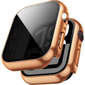 Miimall for 2 Pack Apple Watch 10 Privacy Screen Protector Case 42mm, Anti-Spy Tempered Glass Film Apple Watch Cover Slim Hard PC Case Bumper Full Protective Cover for iWatch 42mm, Black in Kuwait