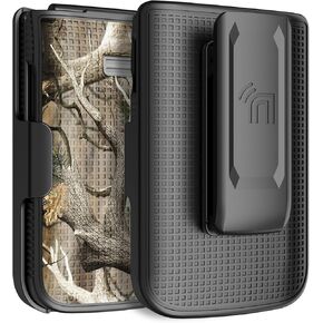 Nakedcellphone Holster Series for TCL Flip 3 Phone Case, Slim Hard Shell Cover and Belt Clip Holder Combination - Cobalt Blue