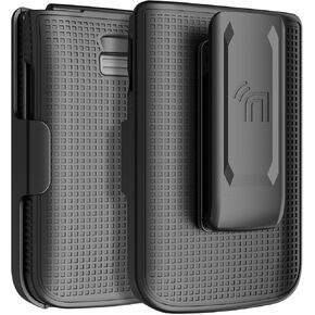 Nakedcellphone Holster Series for TCL Flip 3 Phone Case, Slim Hard Shell Cover and Belt Clip Holder Combination - Cobalt Blue