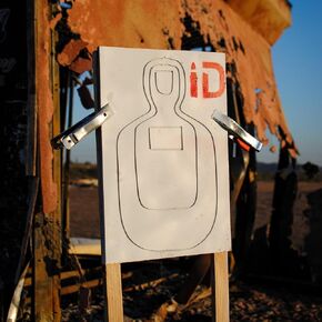 Infinite Defense Self-Healing Infinity Target - (Gen 2 TQ-20) Reusable Rubber Target Lasts for Thousands of Rounds, Reactive Hits, Weather Proof, No Ricochet, Up to .50 BMG