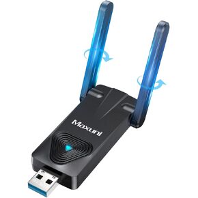 USB WiFi Adapter for Desktop PC, AC1300 USB 3.0 Dual Band Network Adapter with High Gain Antenna (2.4GHz/5GHz), Wireless Adapter for Windows 11/10/8.1/8/7/Vista/XP/Mac OS/Linux
