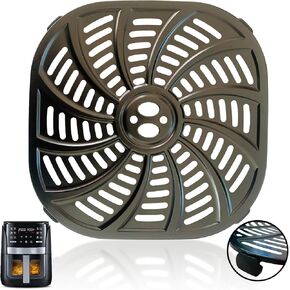 6QT Square Air Fryer Replacement Rack for Gourmia GAF616 Air Fryers, Upgraded Air Fryer Grill Crisper Plate Pan Tray Insert Grate Grid Shelf for Gourmia 6QT Air Fryer, Nonstick, Dishwasher Safe