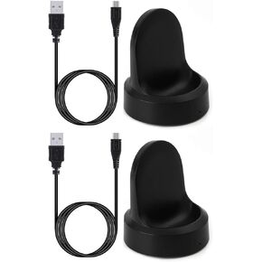 Kissmart for Gear S3 Charger, Replacement Charging Cradle Dock for Samsung Gear S3 Frontier, Classic Smart Watch (2 Pack)
