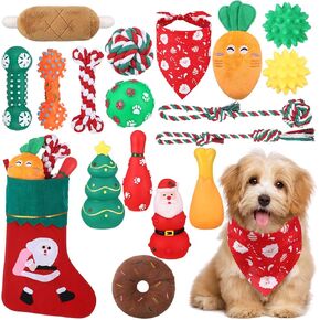 Talltalk 18 جهاز كمبيوتر شخصى الكلب عيد الميلاد تخزين مع اللعب جرو مضغ اللعب مجموعة للكلاب الصغيرة المتوسطة صار عيد الميلاد جرو مضغ اللعب الملونة التفاعلية تدريب الكلاب صحة الأسنان حبل القطن اللعب هدايا عيد الميلاد in Kuwait