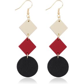 KINIVA Colorful Dangle Drop Earrings for Women,Lightweight Leather Earrings for Women Girls,Gifts for Women Girls