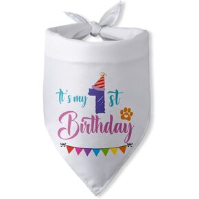 It's My 1st Birthday Dog Bandanas Puppy 1st Birthday Party Accessories One Year Old Birthday Gifts Dog Triangle Scarf Happy 1st Birthday Party Decorations for Dog