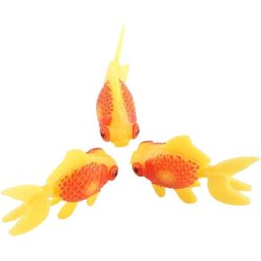 3Pcs Artificial Aquarium Fishes Fake Fish Plastic Fish Aquarium Moving Fishes Ornament Decoration Orange Goldfish for Aquarium Fish Tank Aquarium Décor Thematic Ornaments,Aquarium Décor