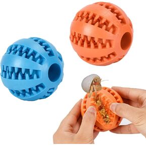 2 Pcs Hermit Crab Toys,Hermit Crab Treat Ball/Feeder Ball,Hermit Crab Wheel are Perfect Decorations and Accessories for Aquariums and Tanks