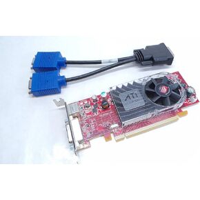 Dell Y103D DMS-59 Ati Radeon HD 3450 Low Profile Video Graphic Card with Dual VGA Splitter Adapter dongle PCI-e x16 256MB 0Y103D SFF 102-B62902(B) 102B6290200