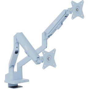 Pixio PS1D Wave White Dual Monitor Arm Stand Desk Mount - Fits up to 32 inches Monitors and up to 19.8lbs. VESA Compatibility and Integrated Cable Management