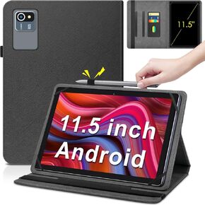 DETUOSI Universal 11.5 inch Tablet Case, Leather Protective Cover for 11.5-12 Inch Android Tablet, Stand Folio Case Card Slot & Pencil Holder & Multi-Angles Viewing