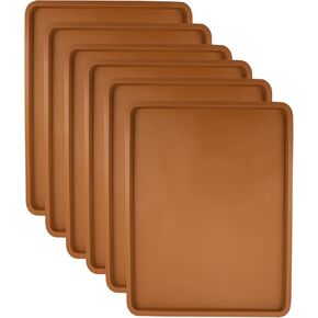 6 Pack Silicone Dehydrator Trays Compatible with Cosori CP267-FD, Non-stick Silicone Dehydrator Sheets with Edge, Reusable Dehydrator Mats for Jerky, Fruit, Meat, Vegetables, Herbs