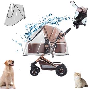 Unisize Pet Stroller Rain Cover, Protection Snow/Rain/Wind Cover for Dog/Cat/Pet Stroller, Foldable Clear Pet Rain Cover, Suitable for Various Pet Stroller Models, Take Pets Out Even on Rainy Days