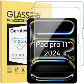Gerutek 2-Pack Screen Protector for iPad Pro 13-inch (M4)/Air 13-inch (M2) 2024, Scratch Resistant Tempered Glass Film for iPad Pro 13/Air 13, Case Friendly & Apple Pencil Compatible