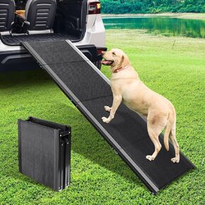 Dog Ramps for Large Dogs, 67" Long & 17" Wide Dog Ramp for Car Suvs & Trucks Folding Aluminum Folding Dog Ramp with Non-Slip Surface, Outdoor Portable Pet Ramp for All Dogs Supports Up to 250 LBS