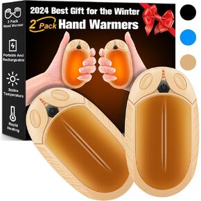 2 Pack Hand Warmers Rechargeable AI, Portable Electric Hand Warmers Reusable, 2 in 1 Hand Warmer Great Warm Gift for Christmas Outdoors/Indoor/Hunting/Golf/Camping/Football for Men Women