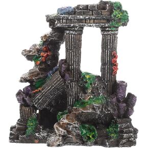 Aquarium landscaping aquarium hideaway rock fish hideout decor mini ruins ancient ruins aquarium ornament turtle tank home furniture resin pet fish tank office