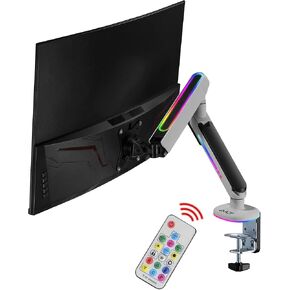 AVLT RGB Lights Single 13"-34" Monitor Arm Desk Mount Built-in 179 Modes & 17-Key Remote Controller Fits One Flat/Curved/Ultrawide Screen Height Swivel Tilt Adjustable Monitor Stand