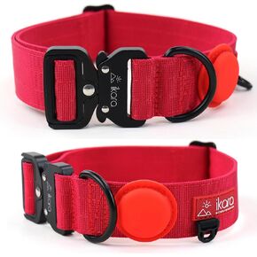 Heavy Duty Dog Collar - Apple Airtag Dog Collar for Medium, Large, Extra Large Dogs - Dog Collar for Outdoor Adventures w/Lighter Buckle, Nylon Pet Supplies for Dogs (Blue, Large)