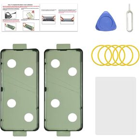 2 Pcs Galaxy S23 Back Cover Pre-Cut Sticker Tape Replacement, Back Cover Adhesive for Galaxy S23 with Tools & Instruction