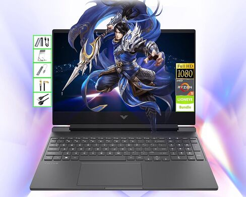 كمبيوتر محمول HP Victus للألعاب مزود بمعالج AMD RX 6550M (مقارنة بـ RTX 3050) | كمبيوتر ألعاب مقاس 15.6 بوصة وسرعة 144 هرتز بدقة FHD | ذاكرة وصول عشوائي DDR5 سعة 16 جيجابايت | محرك أقراص SSD سعة 1 تيرابايت + محرك أقراص SSD محمول سعة 128 جيجابايت | وحدة مع in Saudi Arabia