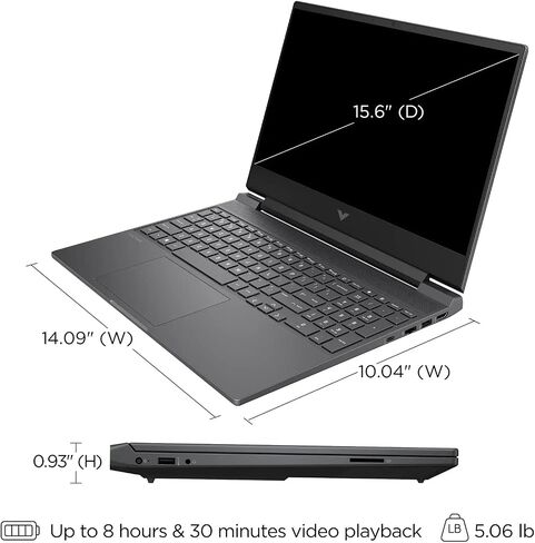 كمبيوتر محمول HP Victus للألعاب مزود بمعالج AMD RX 6550M (مقارنة بـ RTX 3050) | كمبيوتر ألعاب مقاس 15.6 بوصة وسرعة 144 هرتز بدقة FHD | ذاكرة وصول عشوائي DDR5 سعة 16 جيجابايت | محرك أقراص SSD سعة 1 تيرابايت + محرك أقراص SSD محمول سعة 128 جيجابايت | وحدة مع in Saudi Arabia